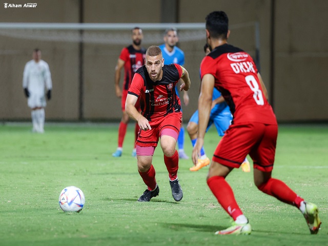 יוצאים למשחק חוץ מול נועלת הטבלה. שחקני הפועל אום אל פאחם (איהם אנואר ג'בארין)